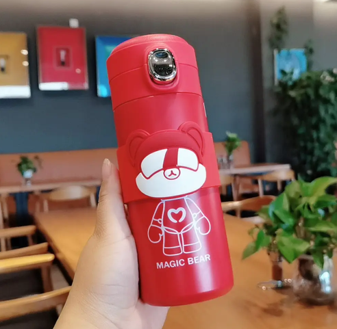 Magic Bear 304 Acél Gyermek Kulacs – Bátor Piros (350 ml)