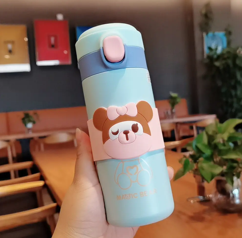 Magic Bear 304 Acél Gyermek Kulacs – Vidám Kék (350 ml)