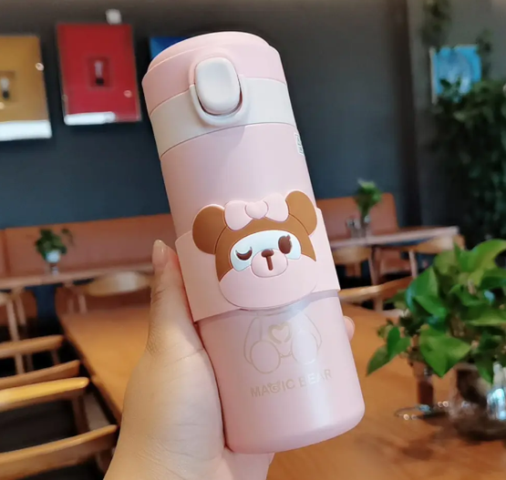 Magic Bear 304 Acél Gyermek Kulacs – Bájos Rózsaszín (350 ml)